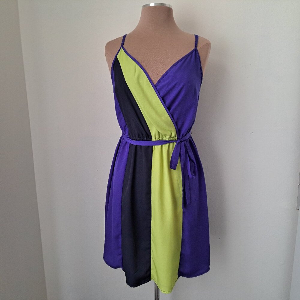 Mossimo Juniors Sundress Colorblock Spaghetti Straps Size L